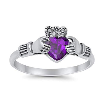Halo Split Shank Vintage Style Simulated Amethyst CZ Engagement Bridal Ring 925 Sterling Silver